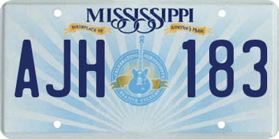 MS license plate AJH183