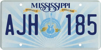 MS license plate AJH185