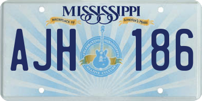 MS license plate AJH186