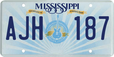 MS license plate AJH187