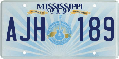 MS license plate AJH189