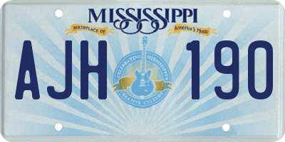 MS license plate AJH190