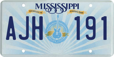 MS license plate AJH191