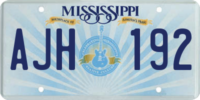 MS license plate AJH192