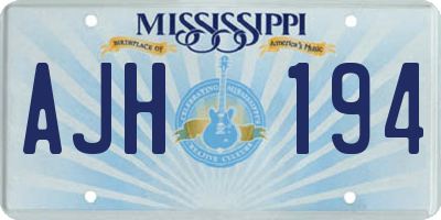 MS license plate AJH194