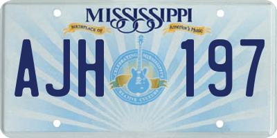 MS license plate AJH197