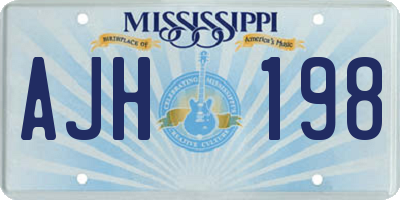 MS license plate AJH198