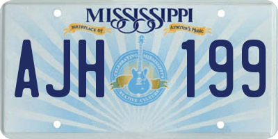 MS license plate AJH199