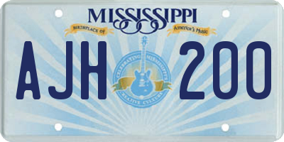 MS license plate AJH200