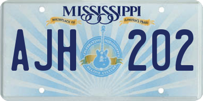 MS license plate AJH202