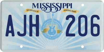 MS license plate AJH206