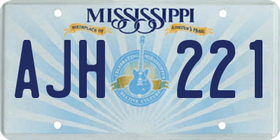MS license plate AJH221