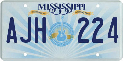 MS license plate AJH224