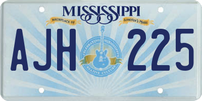 MS license plate AJH225