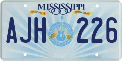 MS license plate AJH226
