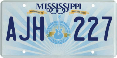MS license plate AJH227
