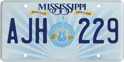 MS license plate AJH229
