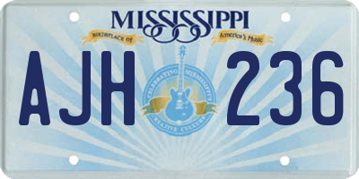 MS license plate AJH236