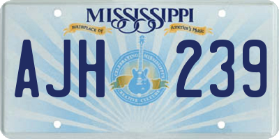 MS license plate AJH239