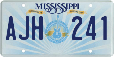 MS license plate AJH241
