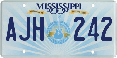 MS license plate AJH242