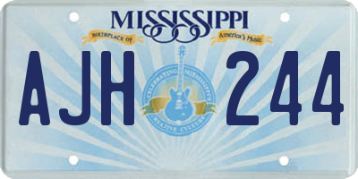 MS license plate AJH244