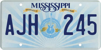 MS license plate AJH245