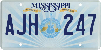 MS license plate AJH247