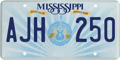 MS license plate AJH250