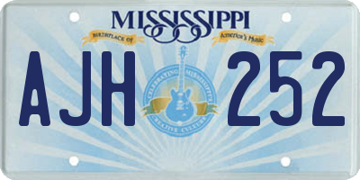 MS license plate AJH252