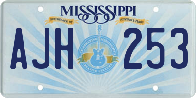 MS license plate AJH253