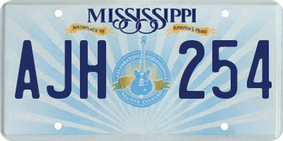 MS license plate AJH254