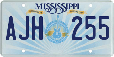 MS license plate AJH255