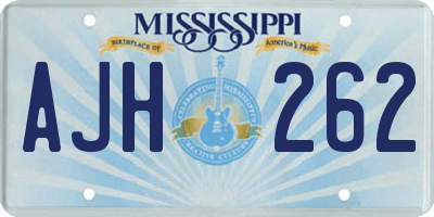 MS license plate AJH262