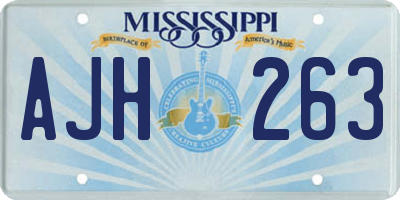 MS license plate AJH263
