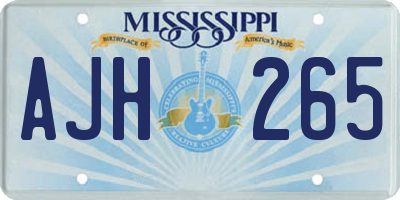 MS license plate AJH265