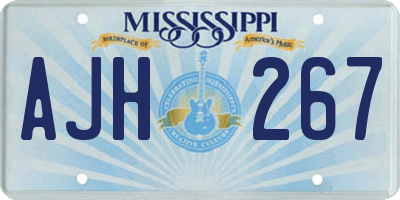 MS license plate AJH267