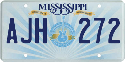 MS license plate AJH272