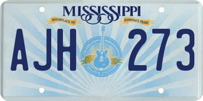 MS license plate AJH273