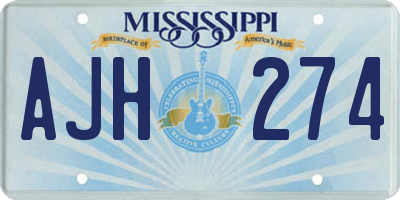 MS license plate AJH274