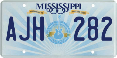MS license plate AJH282