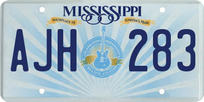 MS license plate AJH283