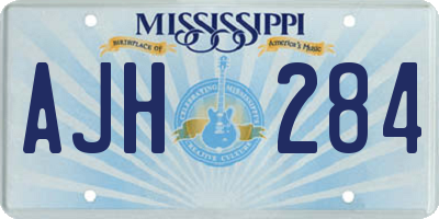 MS license plate AJH284