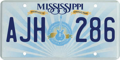 MS license plate AJH286
