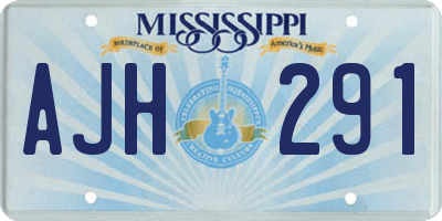 MS license plate AJH291