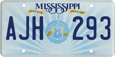 MS license plate AJH293