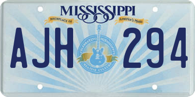MS license plate AJH294