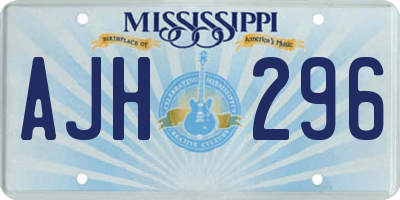 MS license plate AJH296