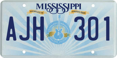 MS license plate AJH301