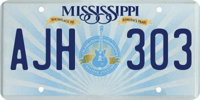 MS license plate AJH303